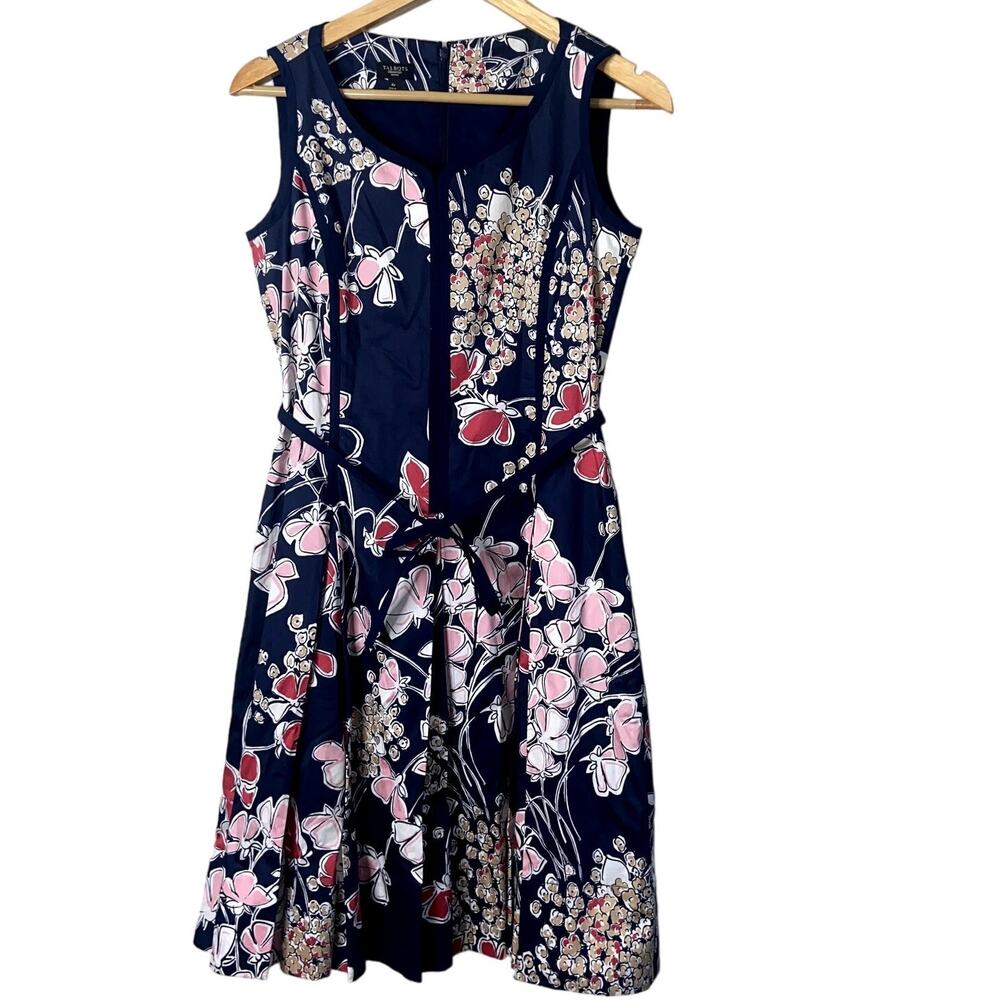 Talbots Dress Women 4 Petite Blue Floral Cottagecore Fairycore Pockets !
